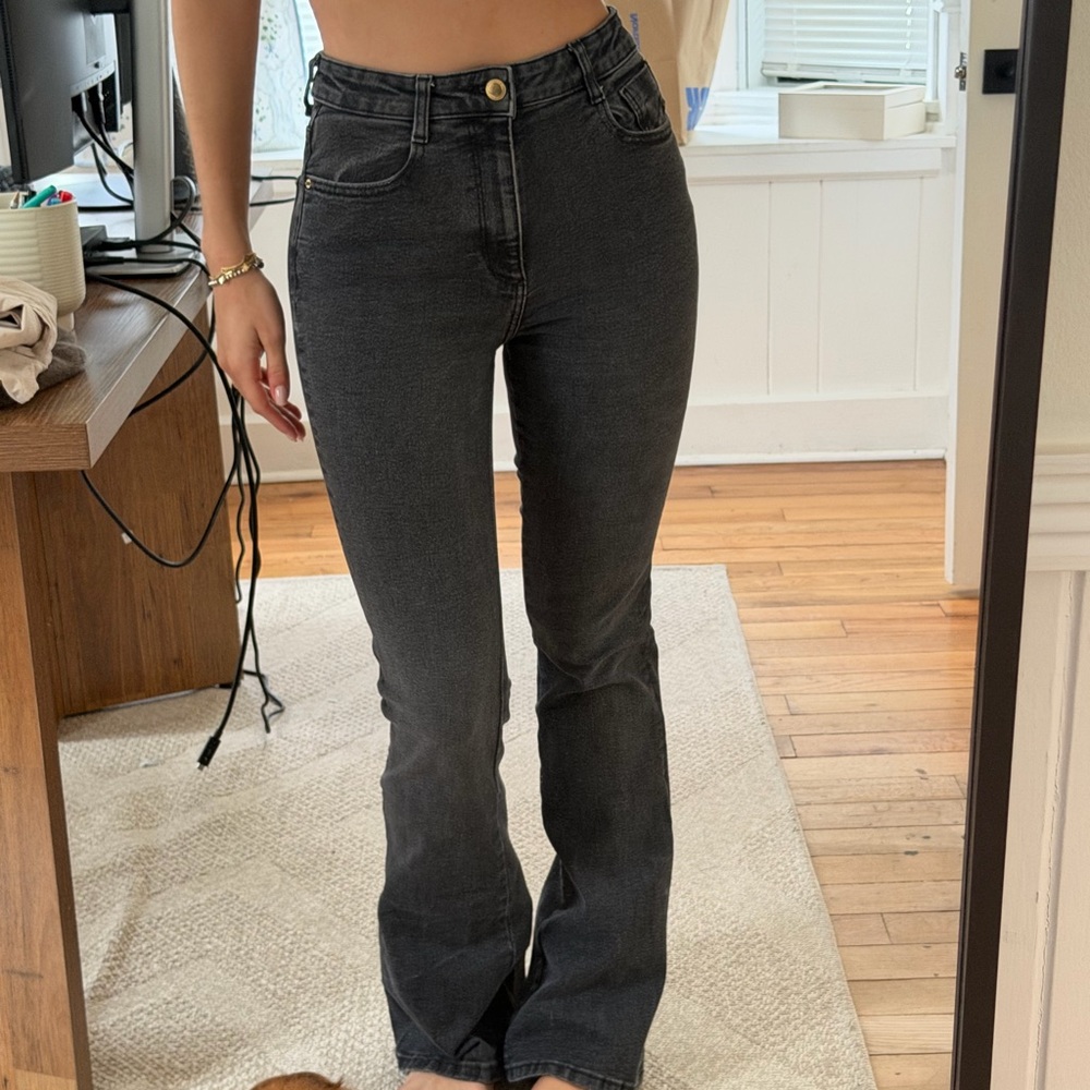 Zara High-Rise Black Flare Jeans - Women